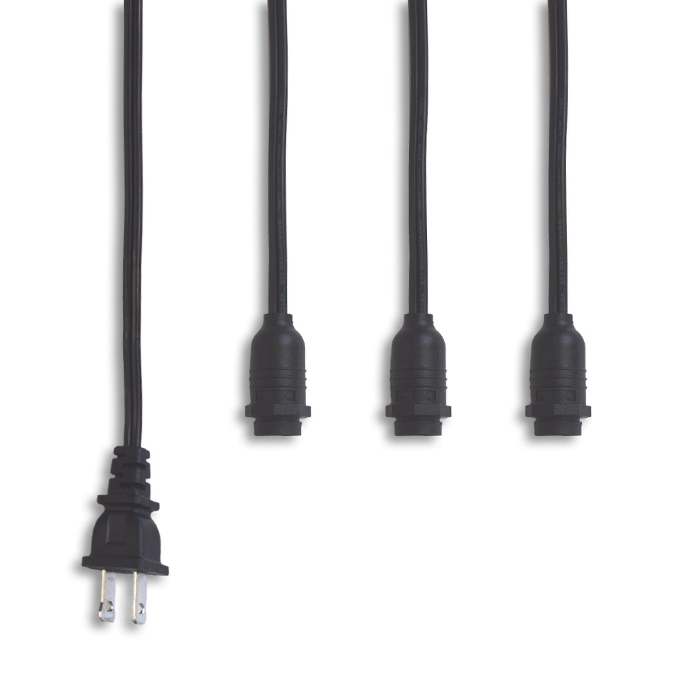 Triple Socket Black Weatherproof Outdoor Pendant Light Lamp Cord for Star Lanterns, E12, 19 Ft - Electrical Swag Light Kit