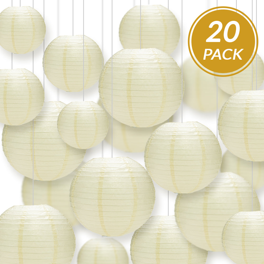 Ivory paper lanterns deals
