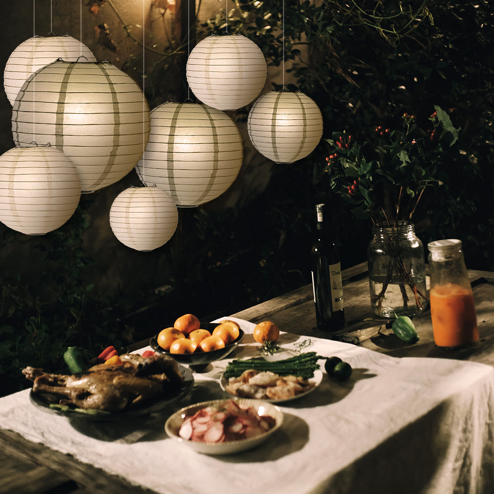Ultimate 20-Piece Silver Variety Paper Lantern Party Pack - Assorted Sizes of 6&quot;, 8&quot;, 10&quot;, 12&quot; (5 Round Lanterns Each) for Weddings, Events and Decor - PaperLanternStore.com - Paper Lanterns, Decor, Party Lights &amp; More