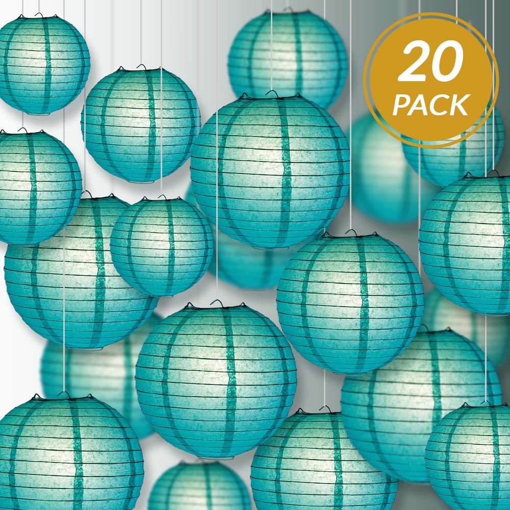 Blue and shop green paper lanterns