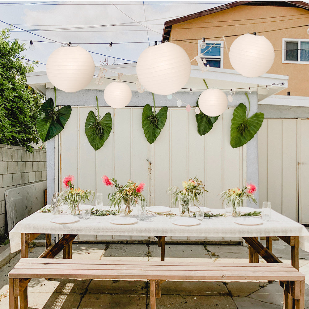 Ultimate 20-Piece White Variety Paper Lantern Party Pack - Assorted Sizes of 6&quot;, 8&quot;, 10&quot;, 12&quot; (5 Round Lanterns Each) for Weddings, Events and Decor - PaperLanternStore.com - Paper Lanterns, Decor, Party Lights &amp; More