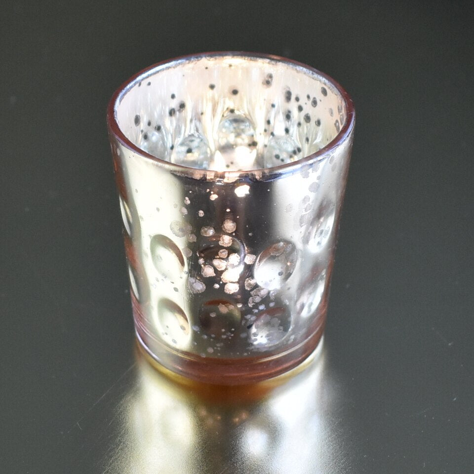 Vintage Mercury Glass Candle Holder (3-Inch, Tess Design, Silver) - for use with Tea Lights - for Home Décor, Parties and Wedding Decorations - PaperLanternStore.com - Paper Lanterns, Decor, Party Lights &amp; More