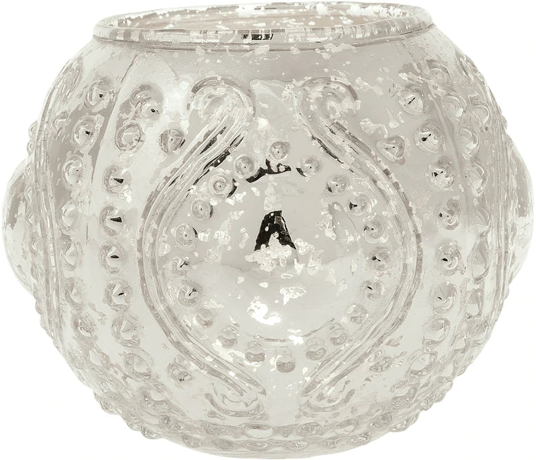 Vintage Mercury Glass Vase and Candle Holder (3.25-Inches, Small Josephine Design, Silver) - Use with Tea lights - for Home Décor, Parties and Weddings - PaperLanternStore.com - Paper Lanterns, Decor, Party Lights &amp; More