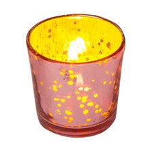 Vintage Mercury Glass Candle Holder (2.5-Inch, Lila Design, Liquid Motif, Rose Gold Pink) - For Use with Tea Lights - For Parties, Weddings and Homes - PaperLanternStore.com - Paper Lanterns, Decor, Party Lights &amp; More