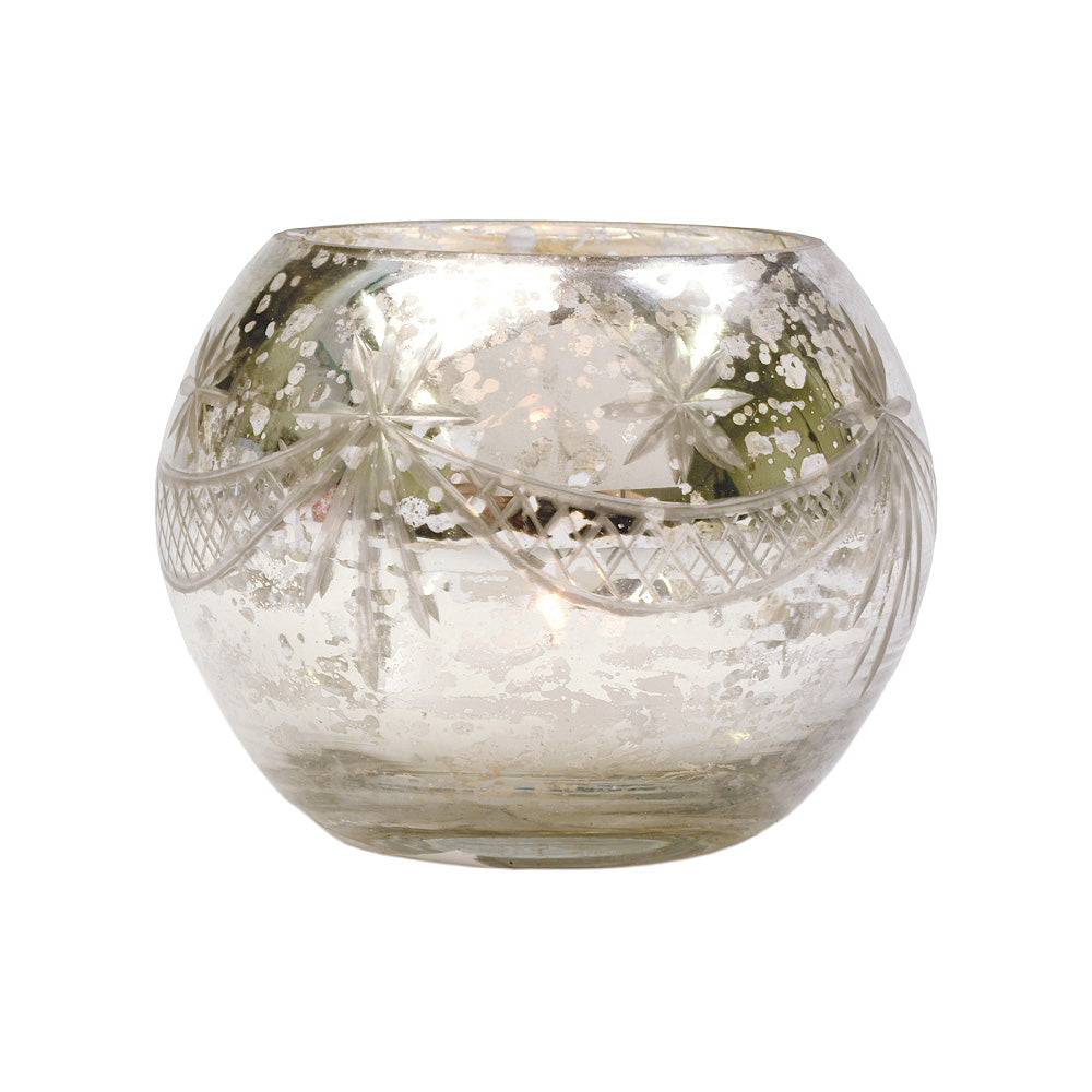 Vintage Love Silver Mercury Glass Tea Light Votive Candle Holders (5 PACK, Assorted Styles)