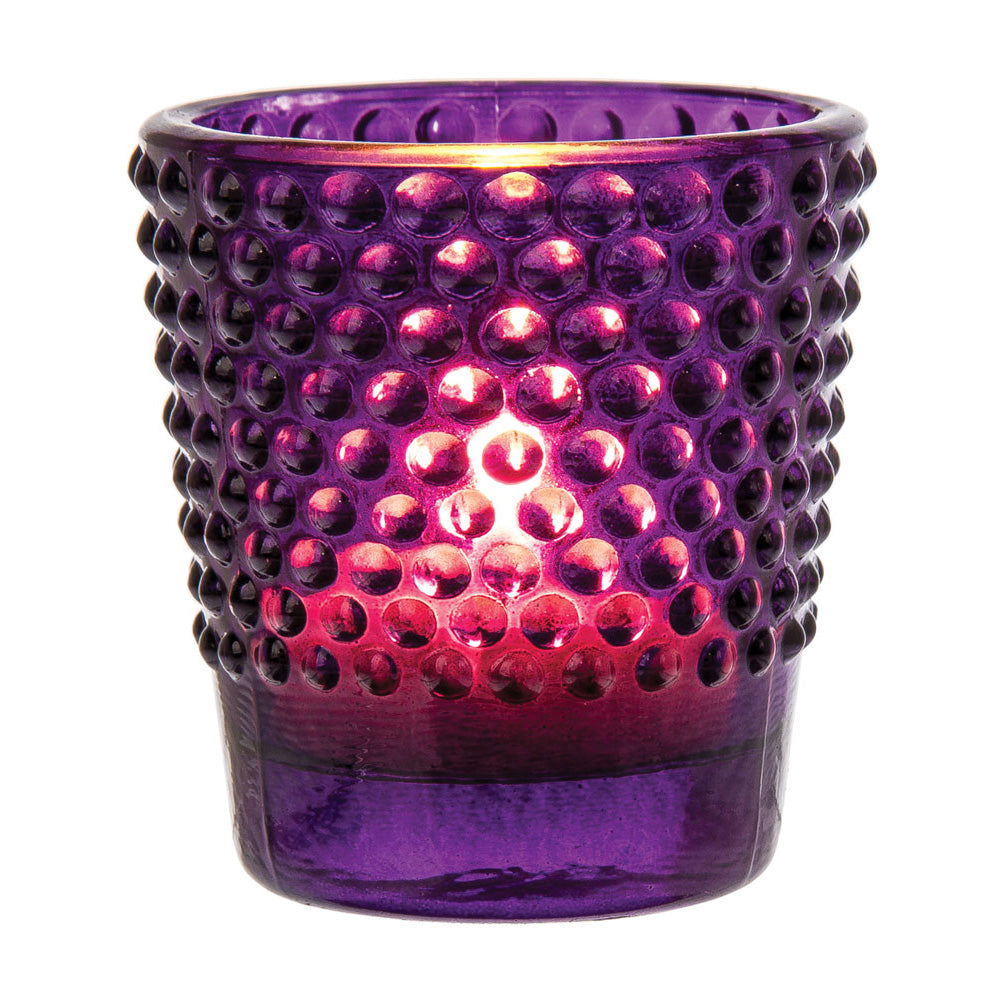 Hobnail Vintage Glass Candle Holder (2.25-Inch, CaUse with Tea Lights - Home Decor and Wedding Decorationsndace Design, Purple) - For - PaperLanternStore.com - Paper Lanterns, Decor, Party Lights &amp; More