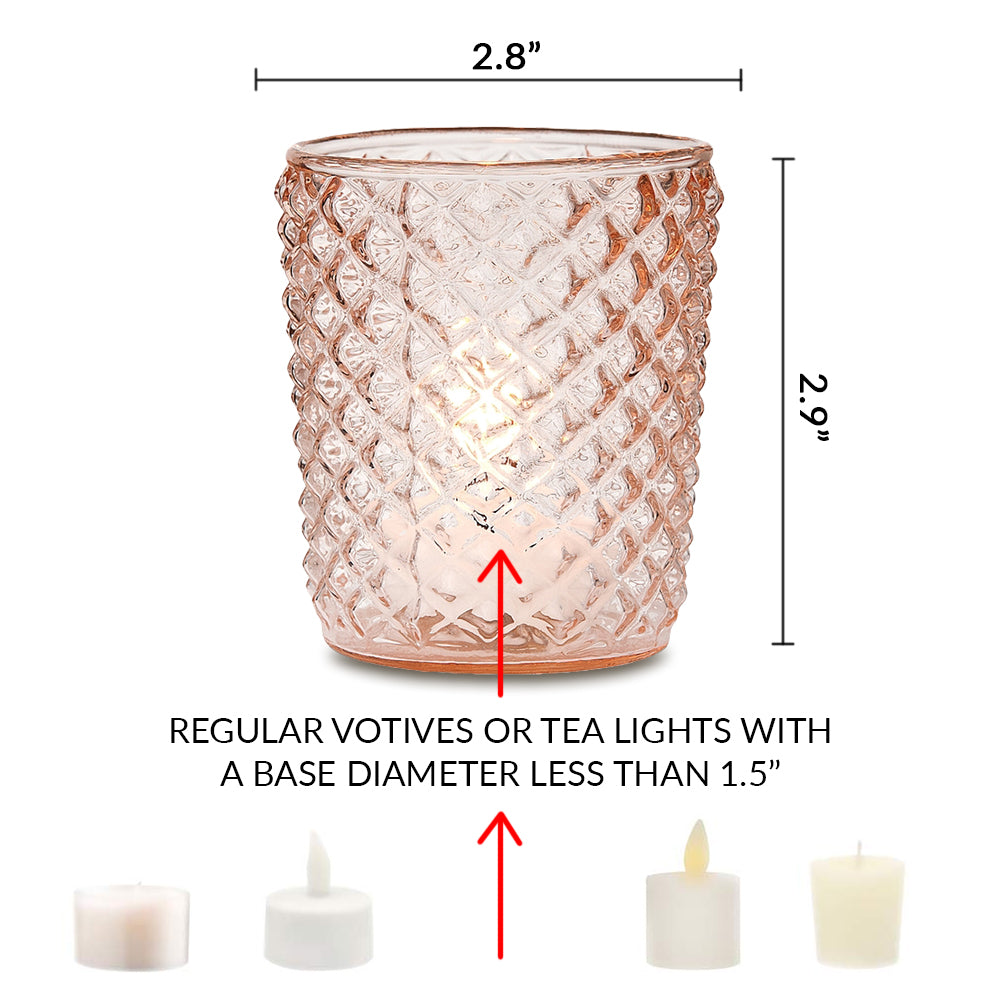 Mercury Glass Tealight Holder (3-Inch, Zariah Design, Rustic Copper Red) - For Use with Tea Lights - For Home Decor, Parties and Wedding Decorations - PaperLanternStore.com - Paper Lanterns, Decor, Party Lights &amp; More