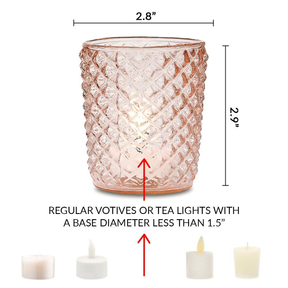 Mercury Glass Tealight Holder (3-Inch, Zariah Design, Pearl White) - For Use with Tea Lights - For Home Decor, Parties and Wedding Decorations - PaperLanternStore.com - Paper Lanterns, Decor, Party Lights &amp; More