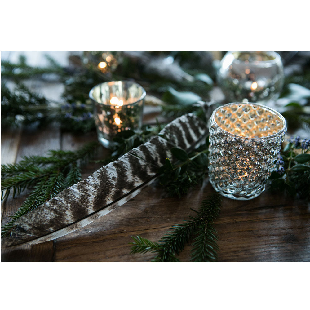 Vintage Mercury Glass Candle Holder (3-Inch, Zariah Design, Silver) - For Use with Tea Lights - For Home Decor, Parties, and Wedding Decorations - PaperLanternStore.com - Paper Lanterns, Decor, Party Lights &amp; More