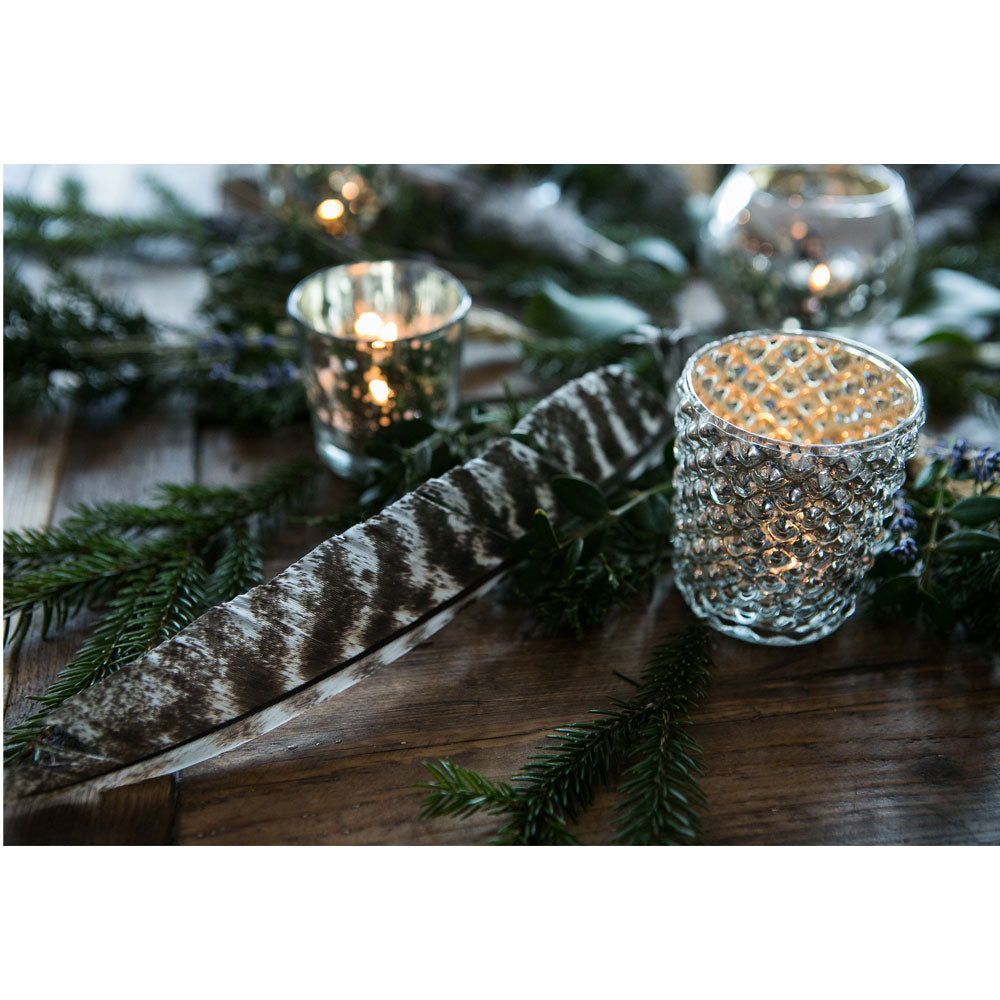 Vintage Mercury Glass Candle Holder (3-Inch, Zariah Design, Silver) - For Use with Tea Lights - For Home Decor, Parties, and Wedding Decorations - PaperLanternStore.com - Paper Lanterns, Decor, Party Lights &amp; More