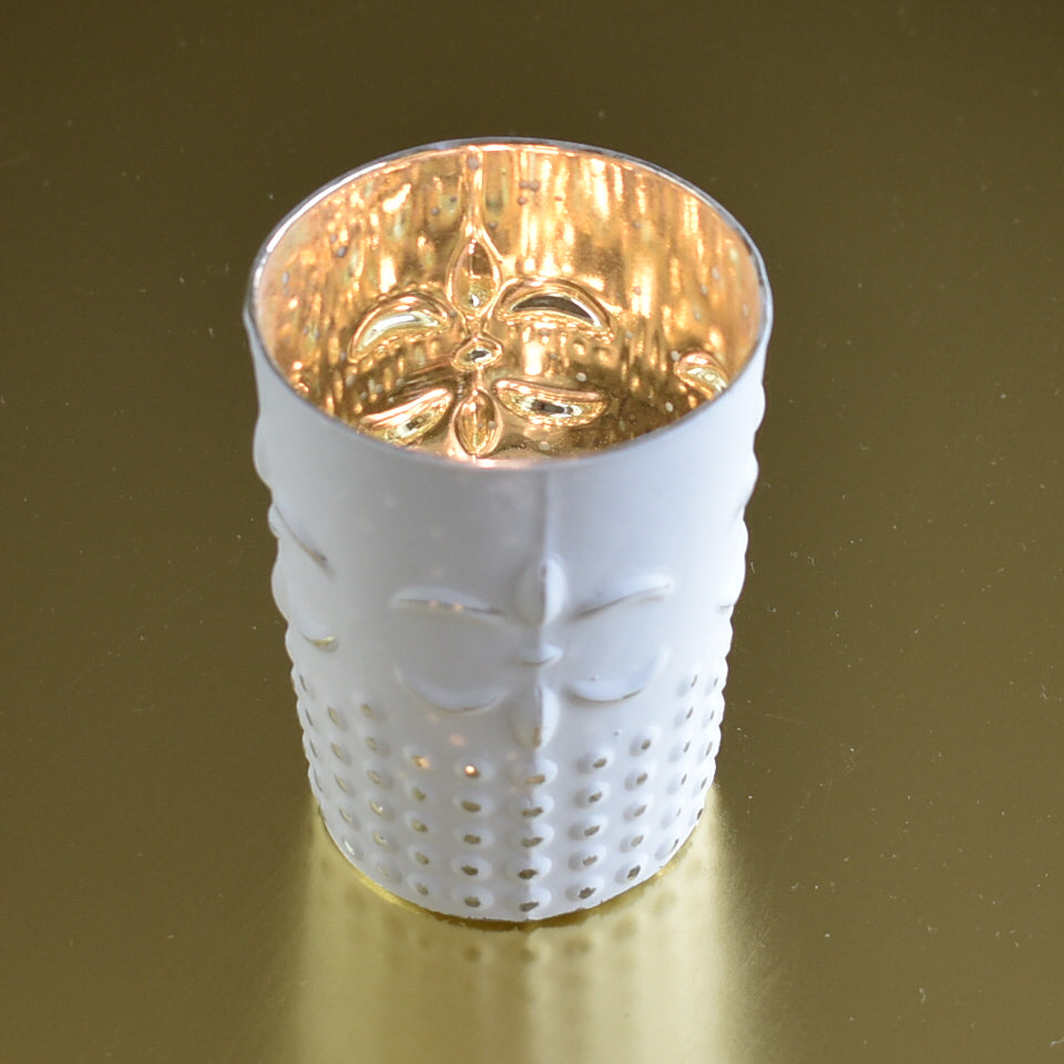 6 Pack | Fleur Mercury Glass Tealight Holder (Set of 6, Antique White) For Use with Tea Lights - PaperLanternStore.com - Paper Lanterns, Decor, Party Lights &amp; More