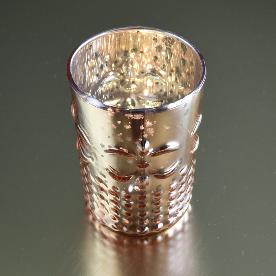 6 Pack | Fleur Mercury Glass Tealight Holders (Rose Gold Pink) For Use with Tea Lights - For Home Decor, Parties and Wedding Decorations - Mercury Glass Votive Holders - PaperLanternStore.com - Paper Lanterns, Decor, Party Lights &amp; More