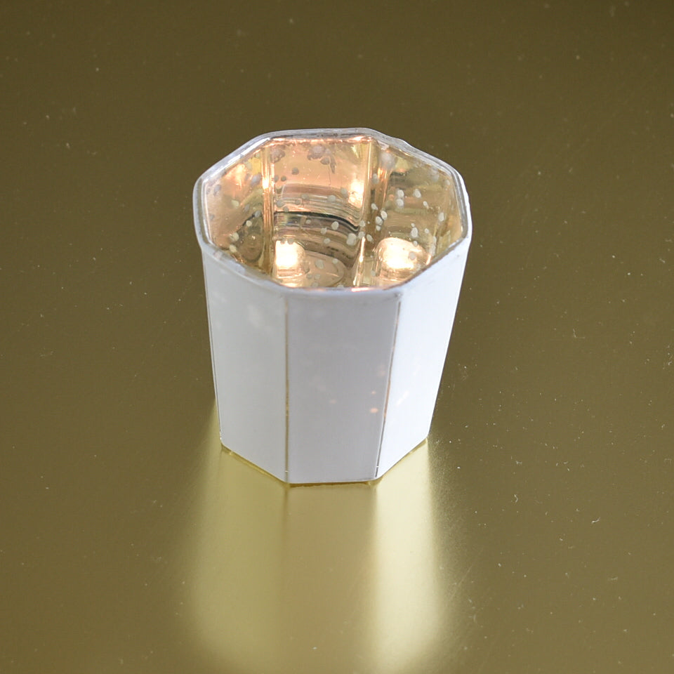 Patricia Mercury Glass Tealight Holder - Antique White For Use with Tea Lights - For Home Decor, Parties and Wedding Decorations - PaperLanternStore.com - Paper Lanterns, Decor, Party Lights &amp; More
