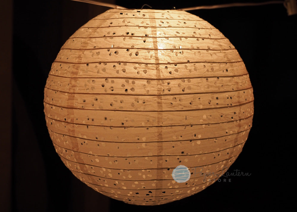 12&quot; Valentine&#39;s Day Red / White Lace Paper Lantern String Light COMBO Kit (21 FT, EXPANDABLE, White Cord) - PaperLanternStore.com - Paper Lanterns, Decor, Party Lights &amp; More