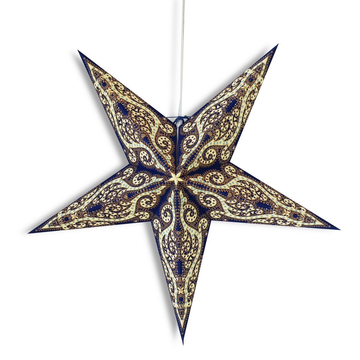 24&quot; Blue Vines Paper Star Lantern, Hanging Wedding &amp; Party Decoration