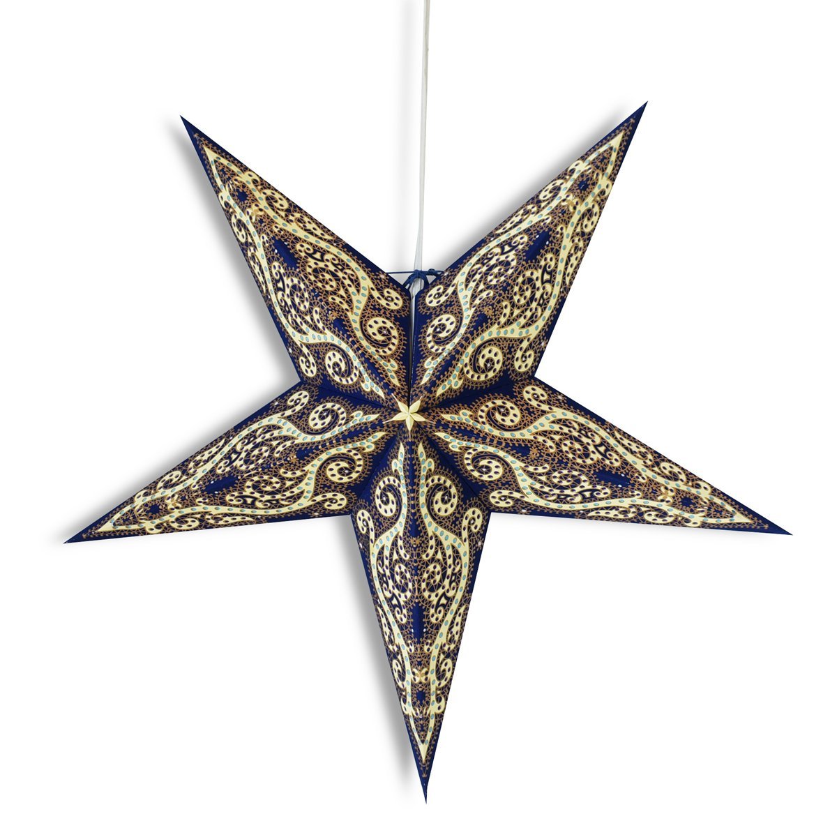 24" Blue Vines Paper Star Lantern, Hanging Wedding & Party Decoration