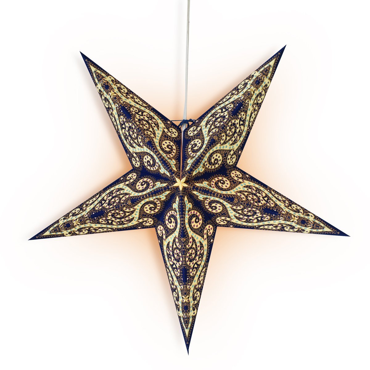 24&quot; Blue Vines Paper Star Lantern, Hanging Wedding &amp; Party Decoration