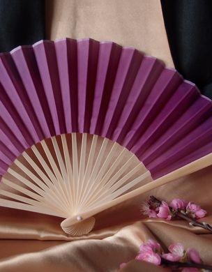 9&quot; Violet Silk Hand Fans for Weddings (10 Pack)