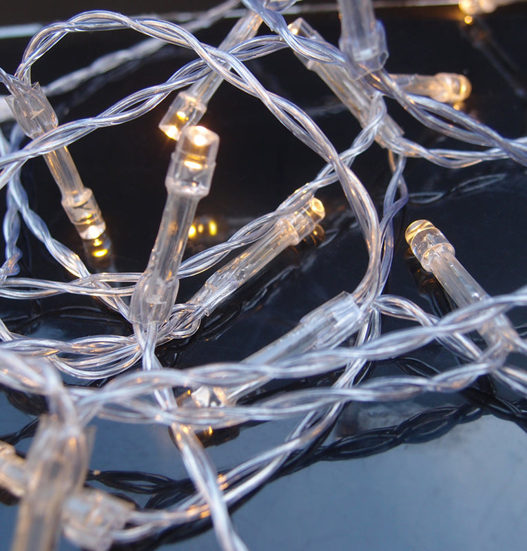 30 LED Warm White Mini String Lights, 10.8 FT Clear Cord, Battery Operated Powered - PaperLanternStore.com - Paper Lanterns, Decor, Party Lights &amp; More