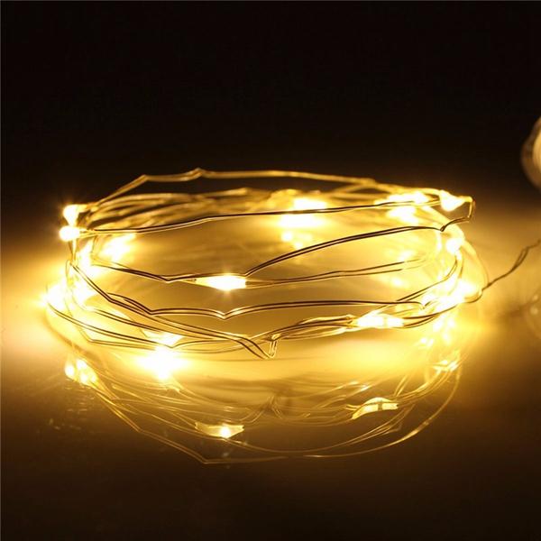 7.5 FT | 20 LED Battery Operated Warm White Fairy String Lights With Silver Wire - PaperLanternStore.com - Paper Lanterns, Decor, Party Lights & More