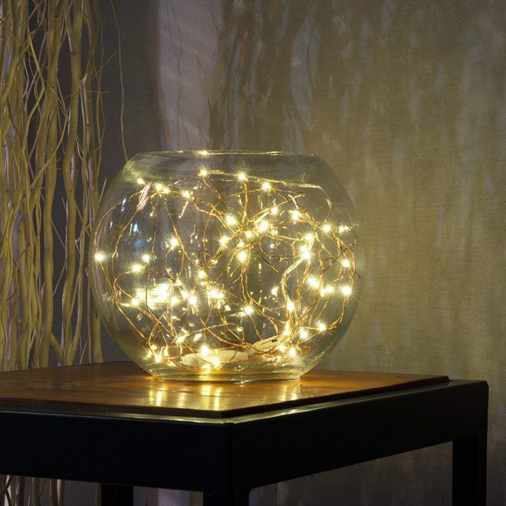7.5 FT | 20 LED Battery Operated Warm White Fairy String Lights With Silver Wire - PaperLanternStore.com - Paper Lanterns, Decor, Party Lights &amp; More