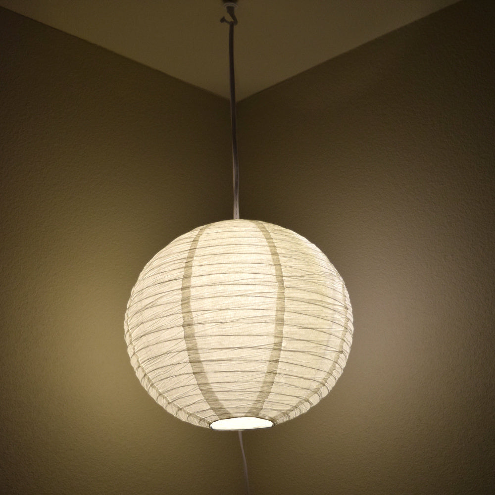 Crepe Premium Paper Lantern Pendant Cord Kit with S14 Warm White LED Bulb