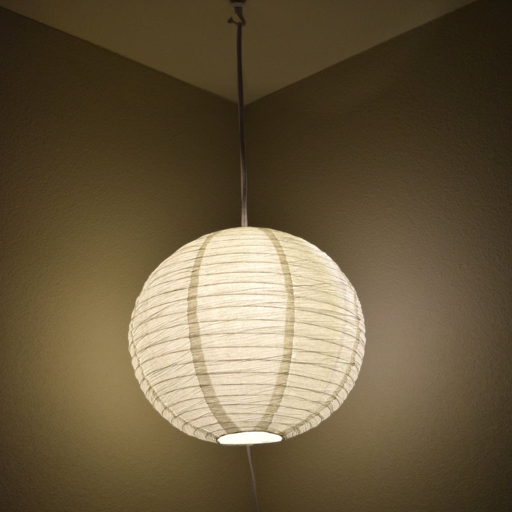 Crepe Premium Paper Lantern Pendant Light Cord Kit with G50 Warm White LED Bulb
