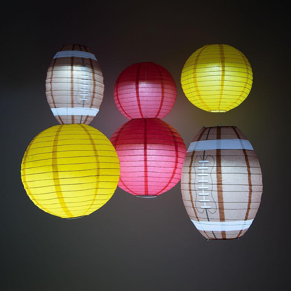 Washington Pro Football Paper Lanterns 6pc Combo Tailgating Party Pack (Red/Yellow)  - by PaperLanternStore.com - Paper Lanterns, Decor, Party Lights &amp; More
