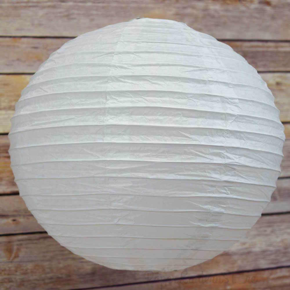12&quot; Wedding Paper Lantern String Light Decoration COMBO Kit (21 FT, EXPANDABLE, White Cord) - PaperLanternStore.com - Paper Lanterns, Decor, Party Lights &amp; More