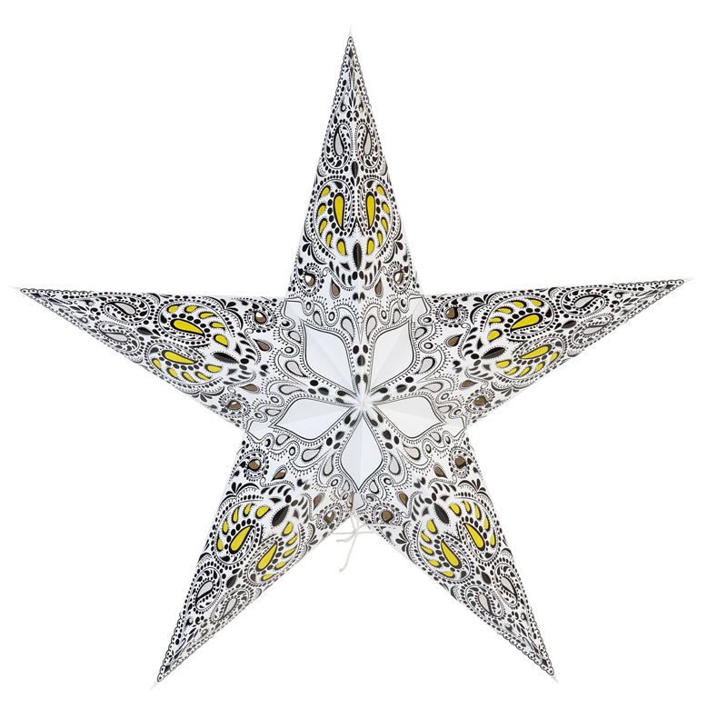 24" White Galaxy Paper Star Lantern, Chinese Hanging Wedding & Party Decoration - PaperLanternStore.com - Paper Lanterns, Decor, Party Lights & More