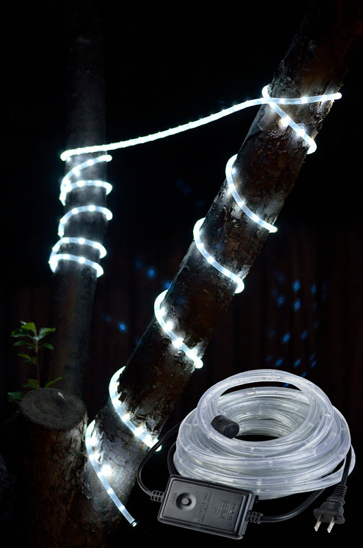 Cool White Outdoor LED Fairy String Rope Light, 33 FT, Clear Tube, AC Plug-In - PaperLanternStore.com - Paper Lanterns, Decor, Party Lights &amp; More