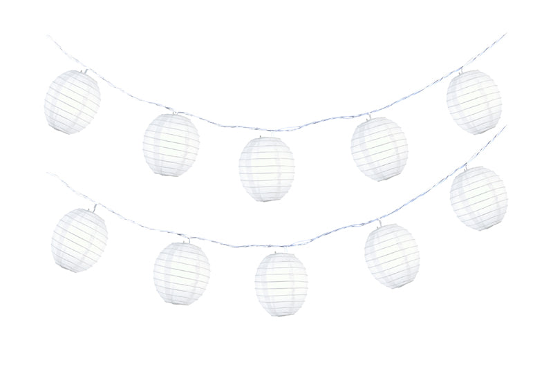 White Kawaii Shaped Paper Lantern String String Lights (8FT, Expandable) - PaperLanternStore.com - Paper Lanterns, Decor, Party Lights &amp; More