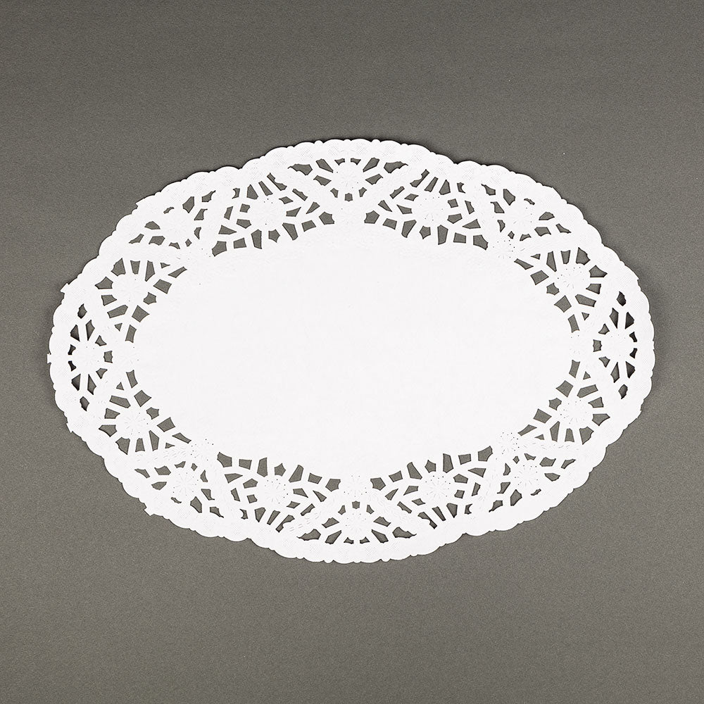 DECORA 9X6.5 Inch Rectangle White Paper Doilies for Birthday Party