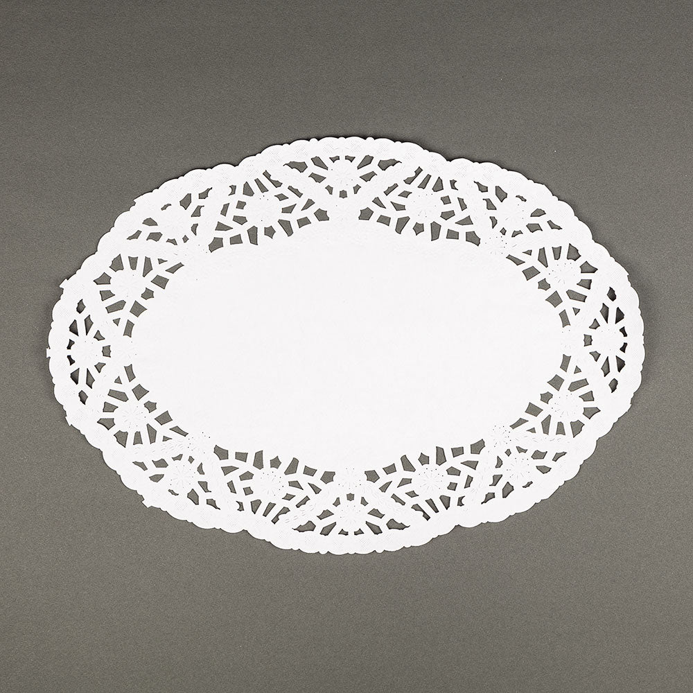 Quasimoon 9 inch Oval White Lace Paper Doilies Disposable Party Table Decor (50-Pack) by PaperLanternStore