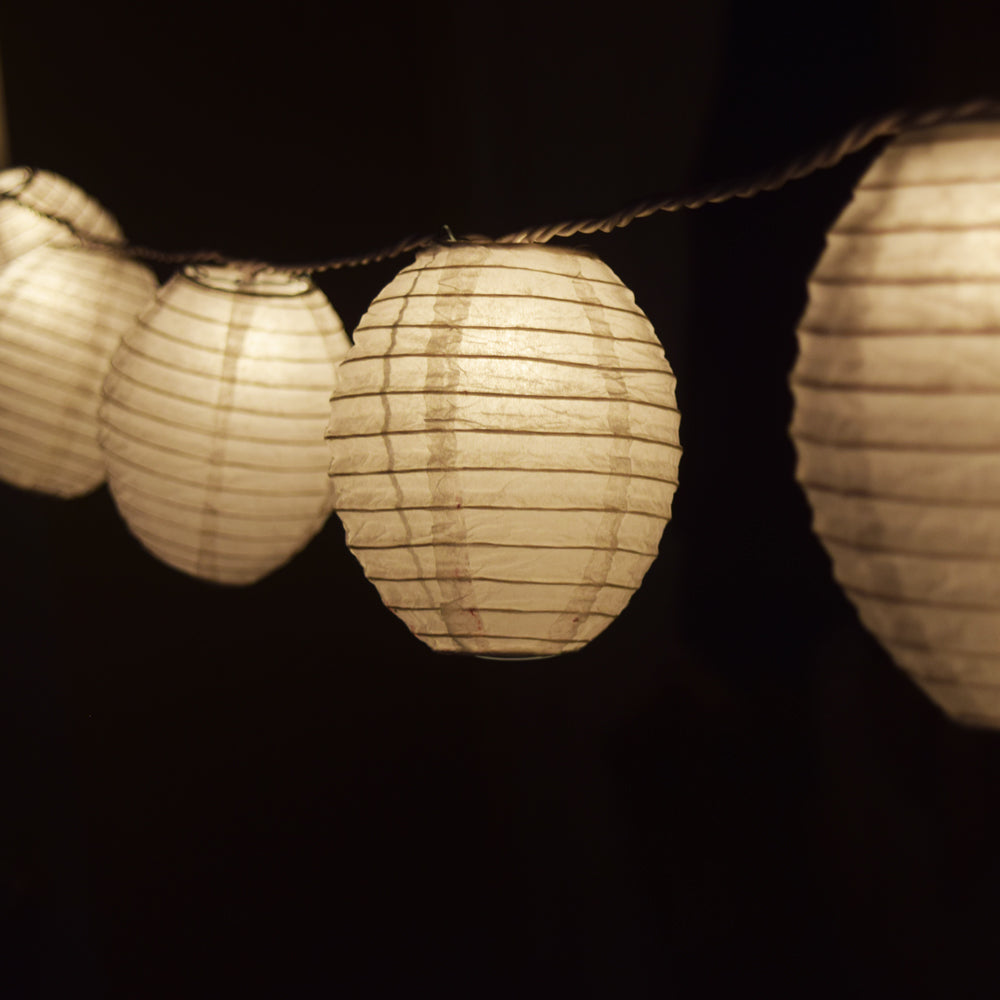 White Kawaii Shaped Paper Lantern String String Lights (8FT, Expandable) - PaperLanternStore.com - Paper Lanterns, Decor, Party Lights &amp; More