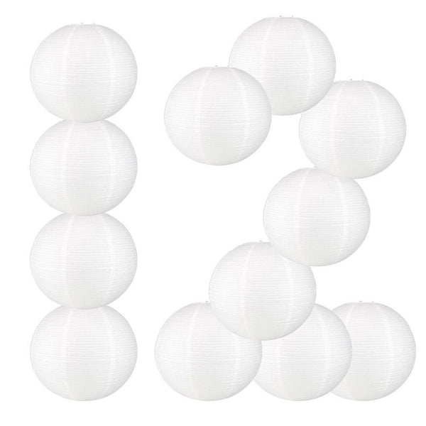 20&quot; White Fine Line Premium Even Ribbing Paper Lantern, Extra Sturdy - PaperLanternStore.com - Paper Lanterns, Decor, Party Lights &amp; More