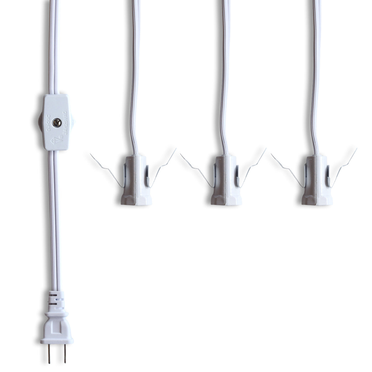 Star Lantern Triple Socket White Pendant Light Lamp Cord, Switch, E12, 19 Ft - Electrical Swag Light Kit