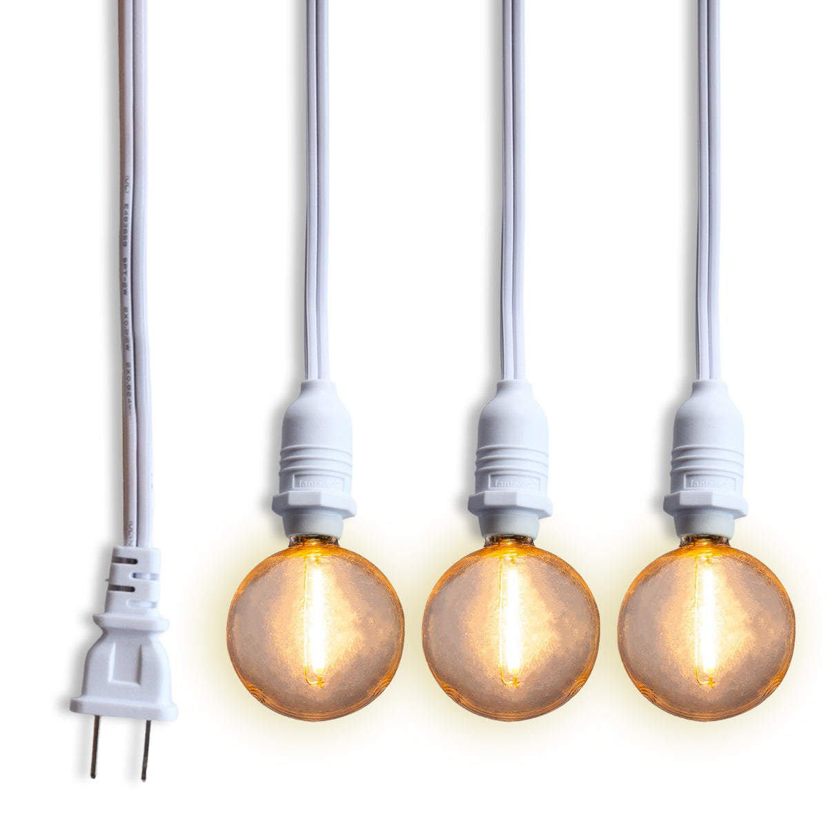 Star Lantern Triple Socket White Weatherproof Outdoor Pendant Light Lamp Cord, E12, 19 Ft - Electrical Swag Light Kit