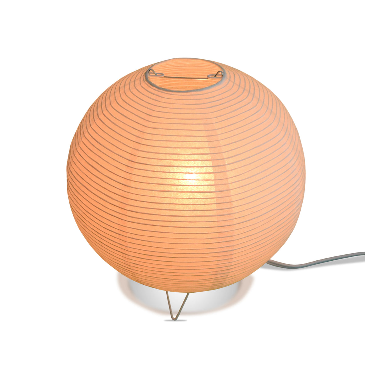 White Corded Round Table Top Lantern Lamp Kit w/ Light Bulb, Fine Line Paper Moon - PaperLanternStore.com - Paper Lanterns, Decor, Party Lights &amp; More