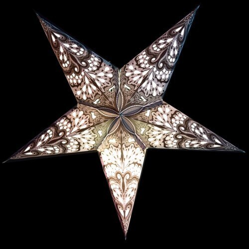 3-PACK + Cord | White Rain 24" Illuminated Paper Star Lanterns and Lamp Cord Hanging Decorations - PaperLanternStore.com - Paper Lanterns, Decor, Party Lights & More