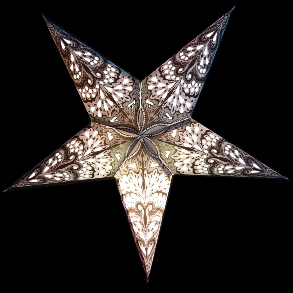 24" White Rain Paper Star Lantern, Chinese Hanging Wedding & Party Decoration - PaperLanternStore.com - Paper Lanterns, Decor, Party Lights & More