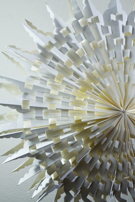 3-PACK + Cord | White Rasoio 24&quot; Pizzelle Designer Illuminated Paper Star Lanterns and Lamp Cord Hanging Decorations - PaperLanternStore.com - Paper Lanterns, Decor, Party Lights &amp; More
