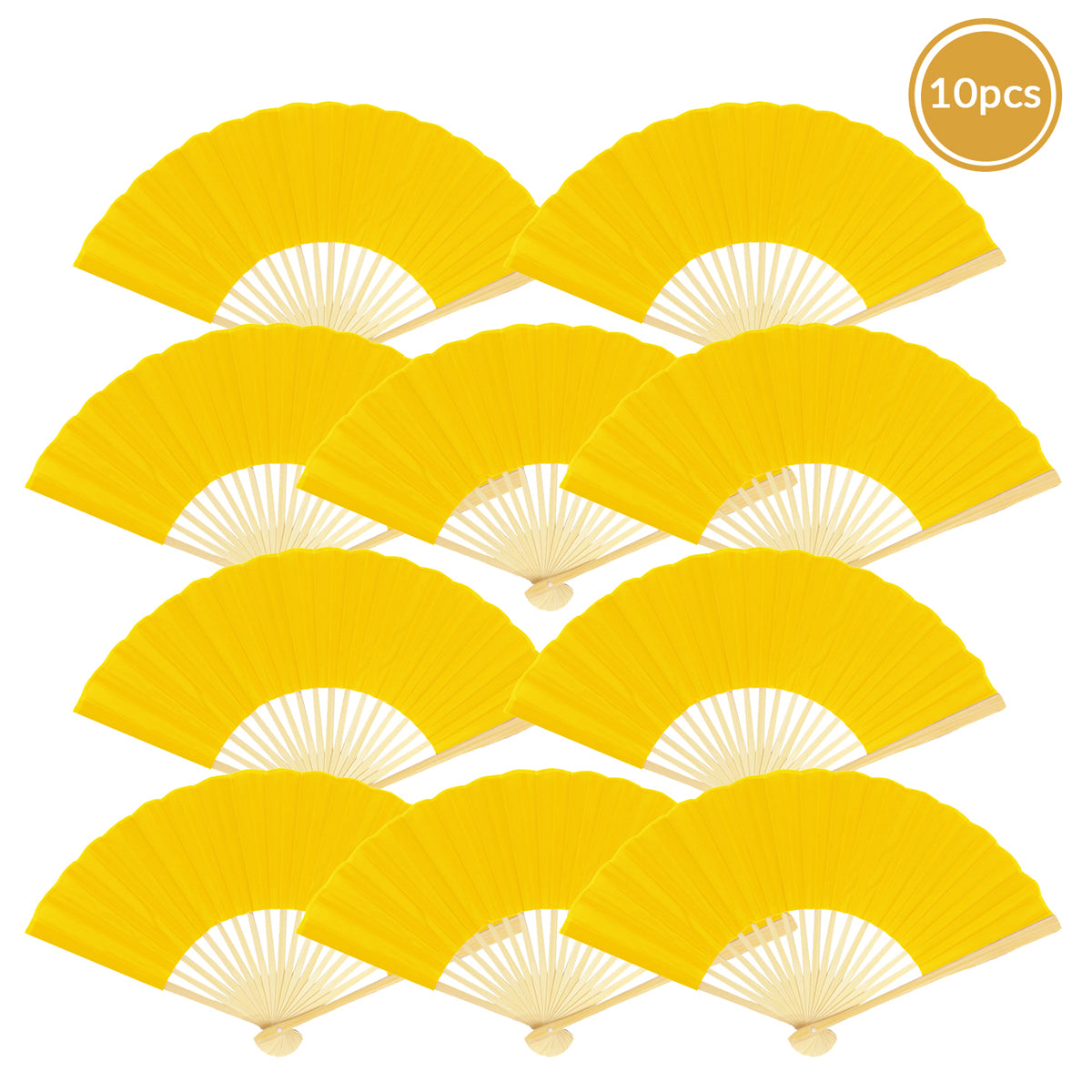 Yellow Mini Hanging Paper Fan Decorations - 6 Inch Diameter, Pack Of 5