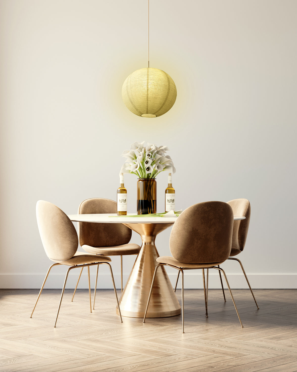Fine Line Premium Paper Lantern Pendant Light Cord Kit with G50 Yellow LED Bulb