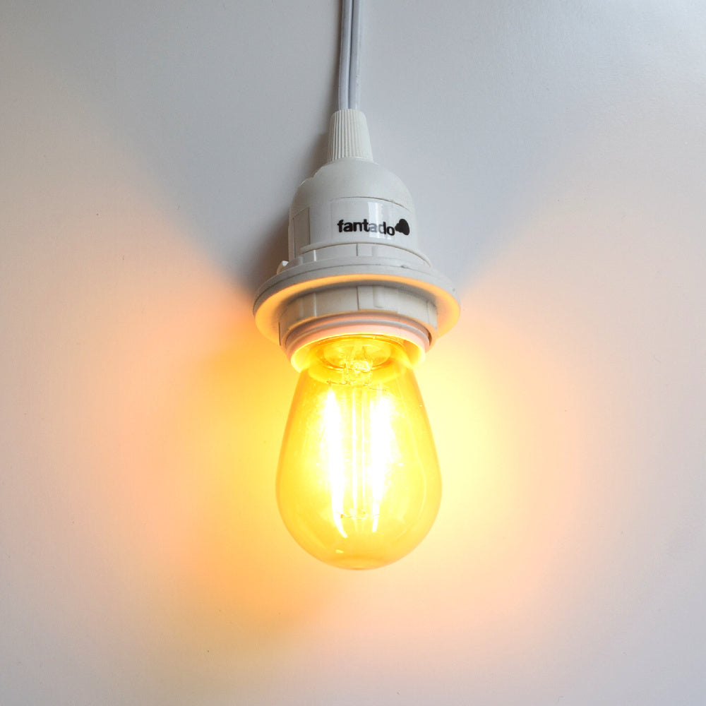 Yellow LED Filament S14 Shatterproof Energy Saving Color Light Bulb, Dimmable, 2W,  E26 Medium Base
