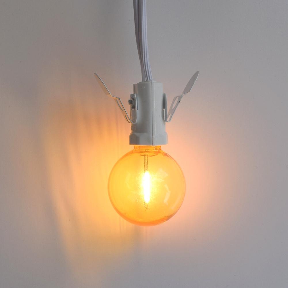10-PACK Yellow LED Filament G40 Globe Shatterproof Energy Saving Color Light Bulb, Dimmable, 1W,  E12 Candelabra Base