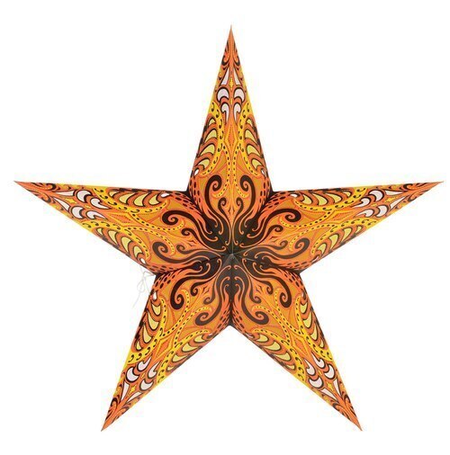 3-PACK + Cord | Yellow Splash 24" Illuminated Paper Star Lanterns and Lamp Cord Hanging Decorations - PaperLanternStore.com - Paper Lanterns, Decor, Party Lights & More