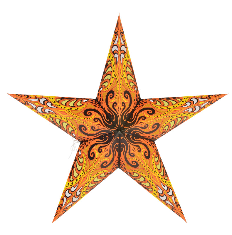 24" Yellow Splash Paper Star Lantern, Chinese Hanging Wedding & Party Decoration - PaperLanternStore.com - Paper Lanterns, Decor, Party Lights & More